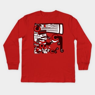 Tezcatlipoca glyph Kids Long Sleeve T-Shirt